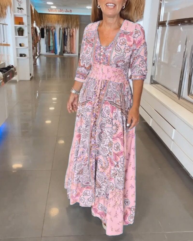 Alira | V-Neck Seven Sleeve Dress