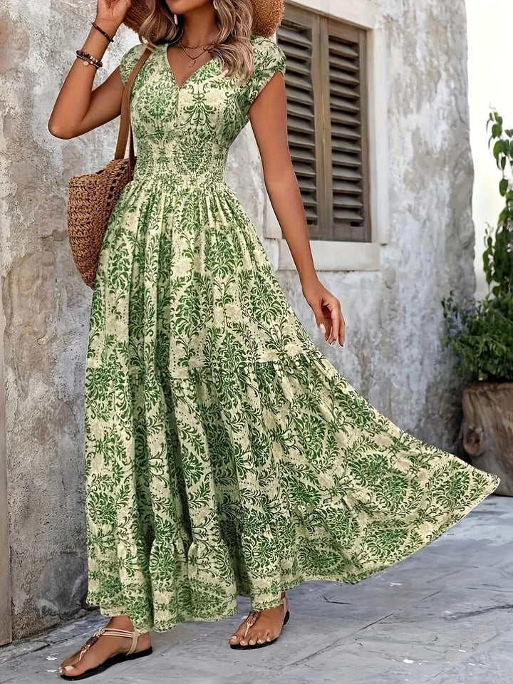 Arianna – Boho V-Neck Maxi Dress