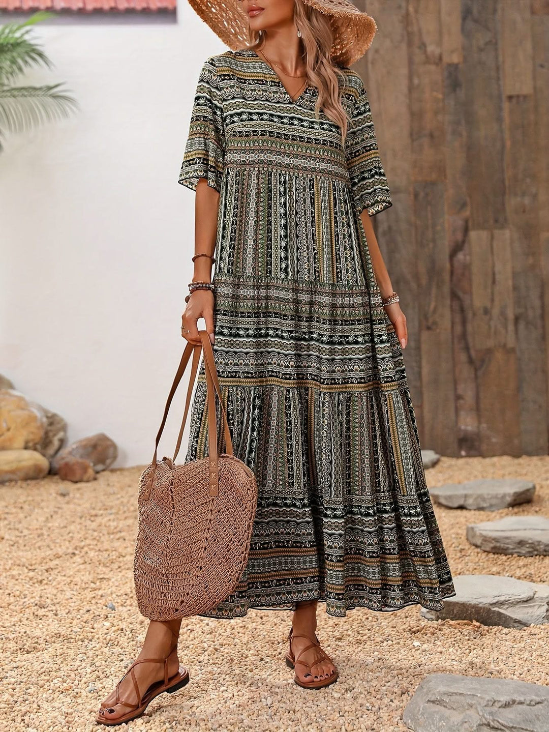 Anna – V-Neck Cotton Dress