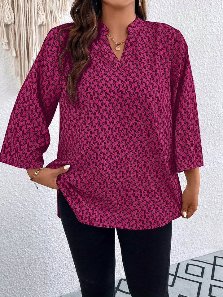 Lila – Printed Roll-Up Sleeve Tunic