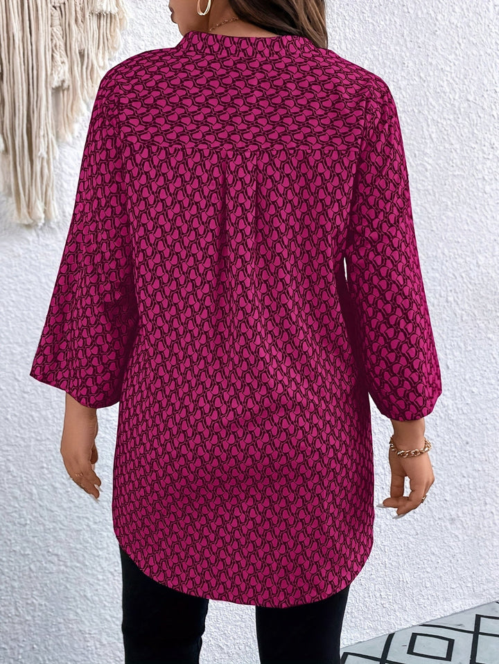 Lila – Printed Roll-Up Sleeve Tunic