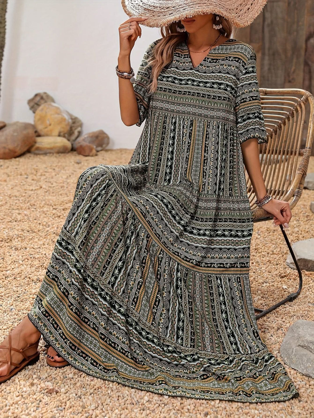 Anna – V-Neck Cotton Dress