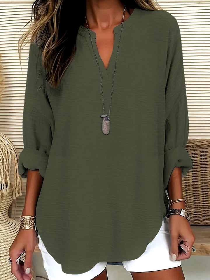 Ava – V-Neck Drop Shoulder Blouse