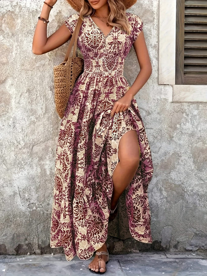Arianna – Boho V-Neck Maxi Dress