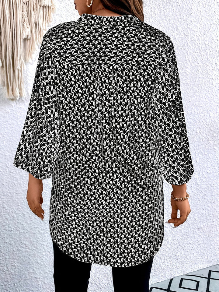 Lila – Printed Roll-Up Sleeve Tunic