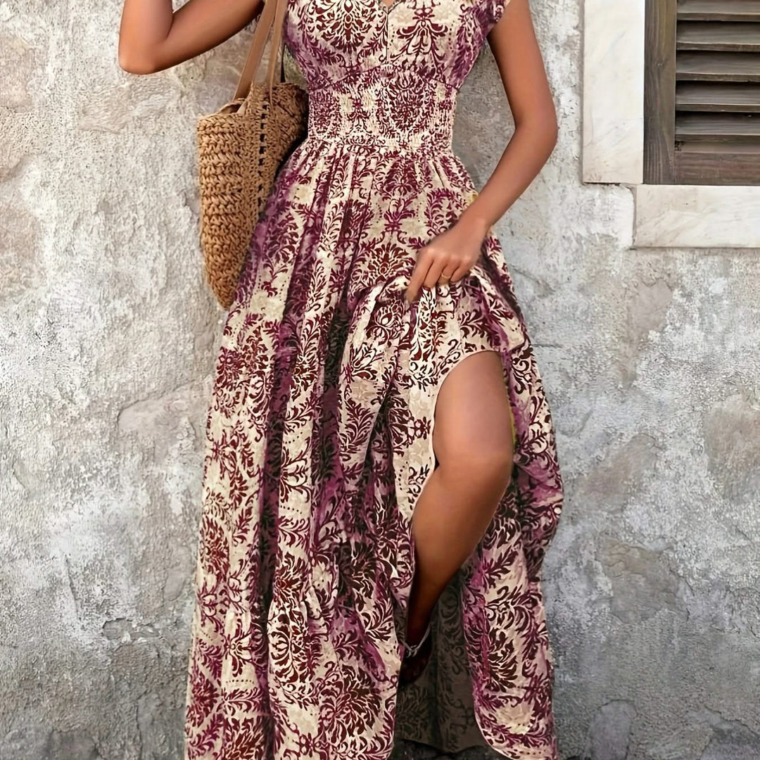 Arianna – Boho V-Neck Maxi Dress