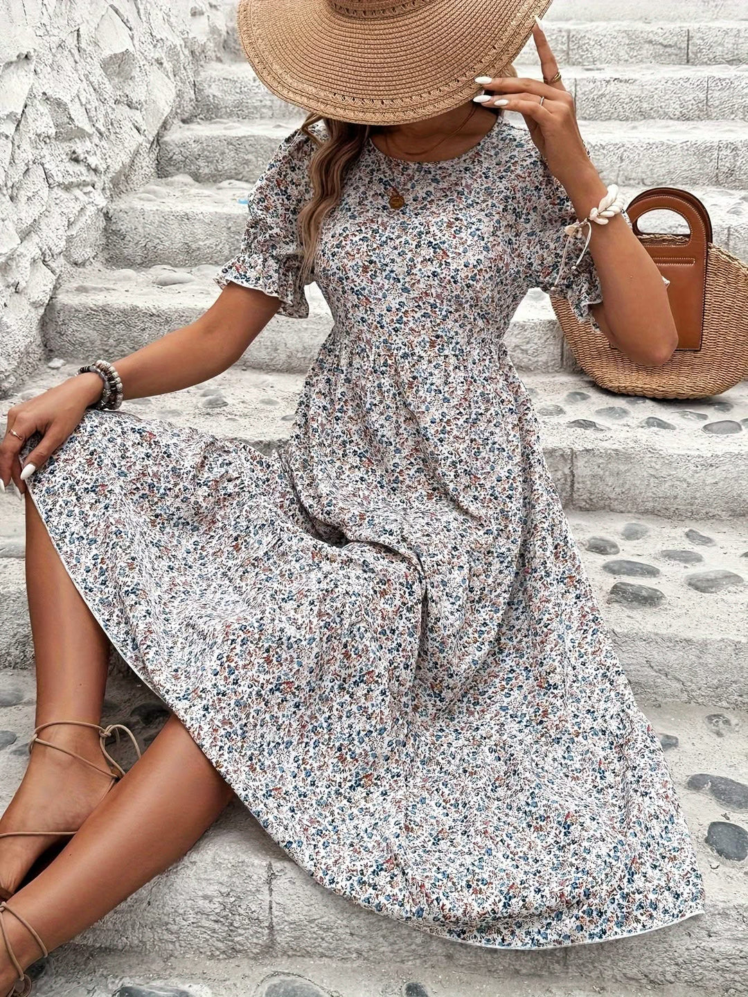 Evelyn – Floral Midi Dress