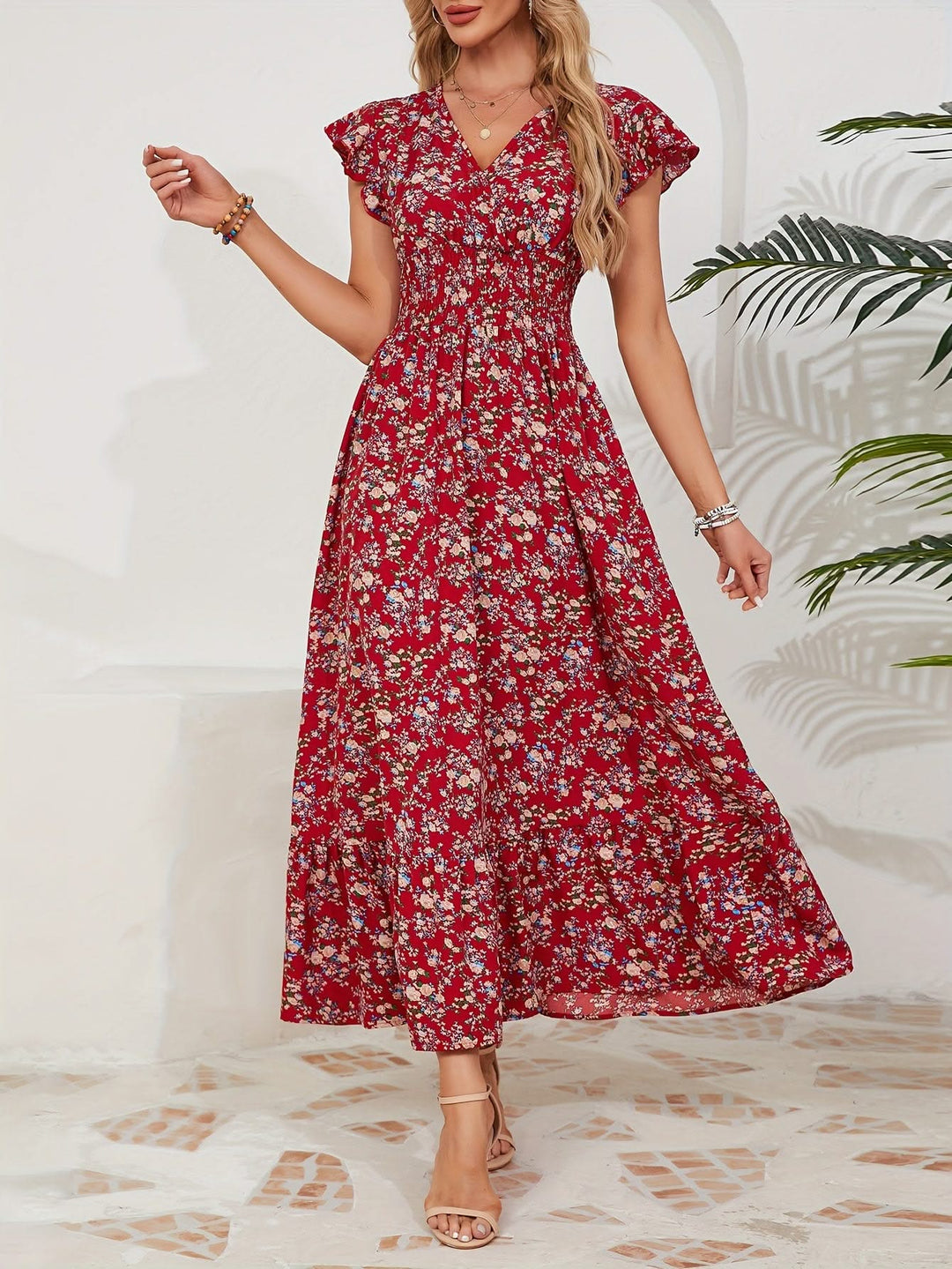Naila – Floral Ruffle Dress