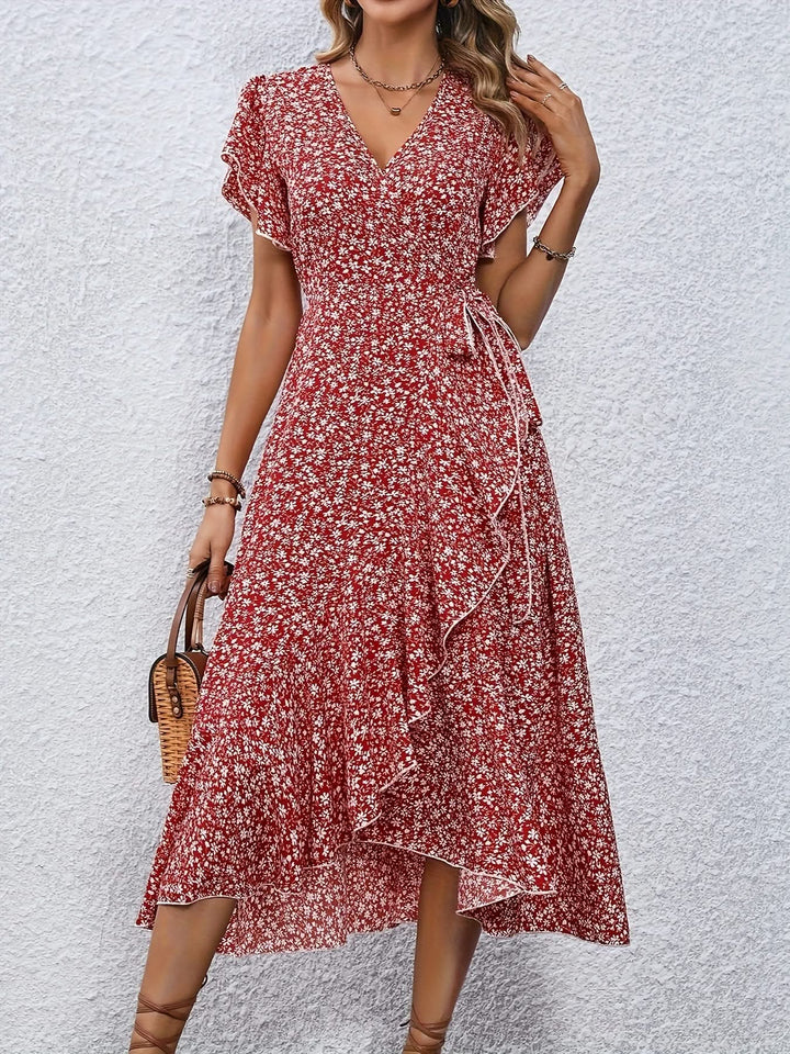 Elara – Floral Dress with Tummy Coverage