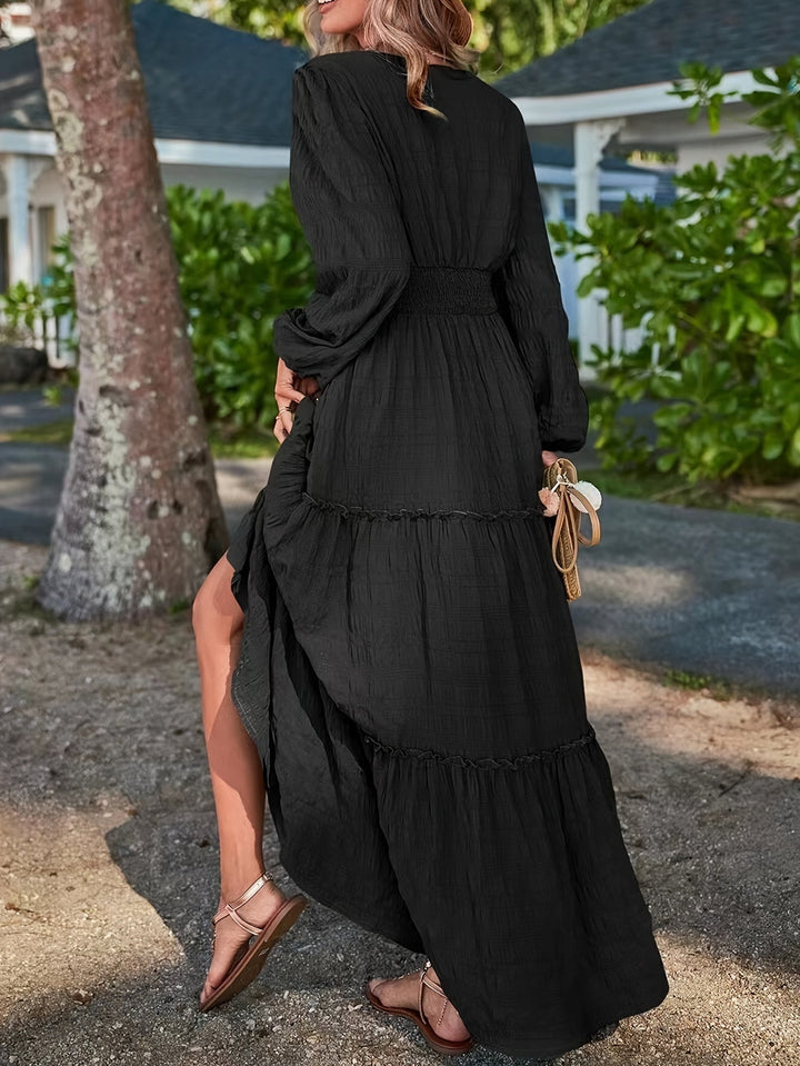 Sera – Lantern Sleeve Midi Dress