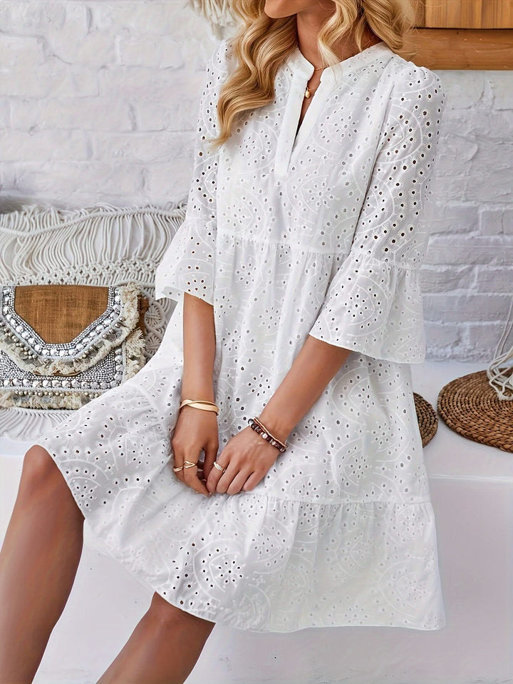 Aria – Puff-Sleeve A-Line Dress