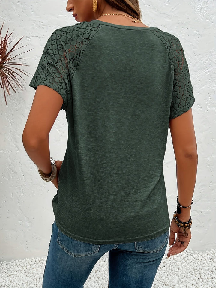 Elina | Lace-Trim Neck Top